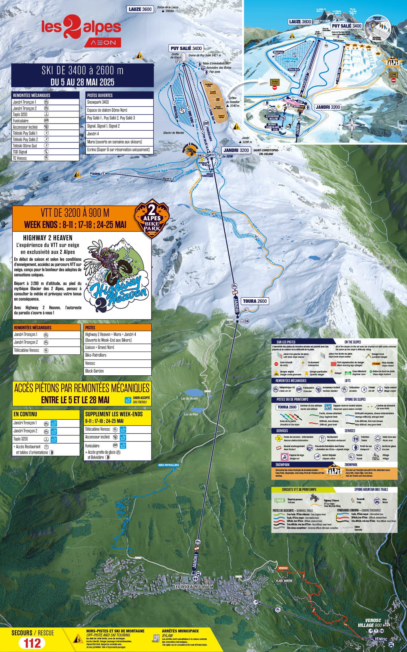 Maps of spring activities from 05/05 to 28/05/2025 Les 2 Alpes